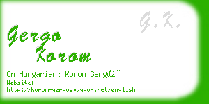 gergo korom business card